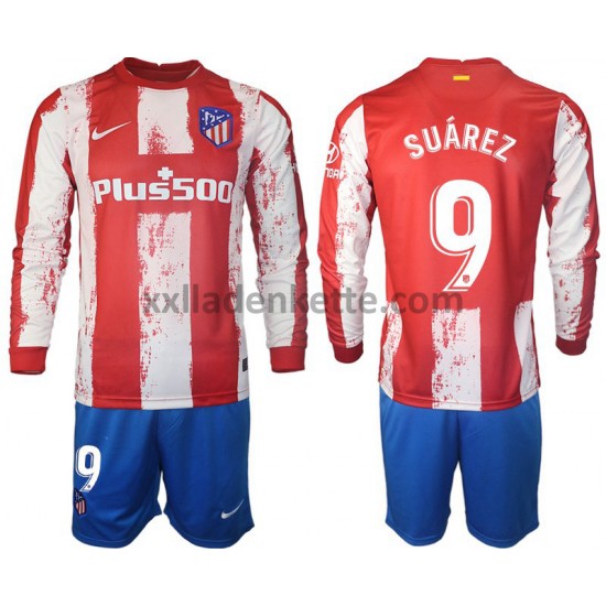 Fußballtrikot Atlético Madrid Luis Suárez 9 Kinder Heim 2021-2022 Langarm