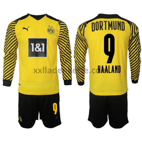 Fußballtrikot Borussia Dortmund Haaland 9 Kinder Heim 2021-2022 Langarm