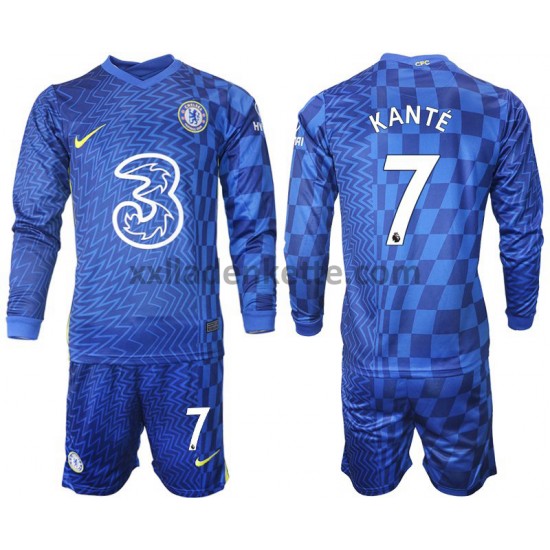 Fußballtrikot Chelsea Kante 7 Kinder Heim 2021-2022 Langarm