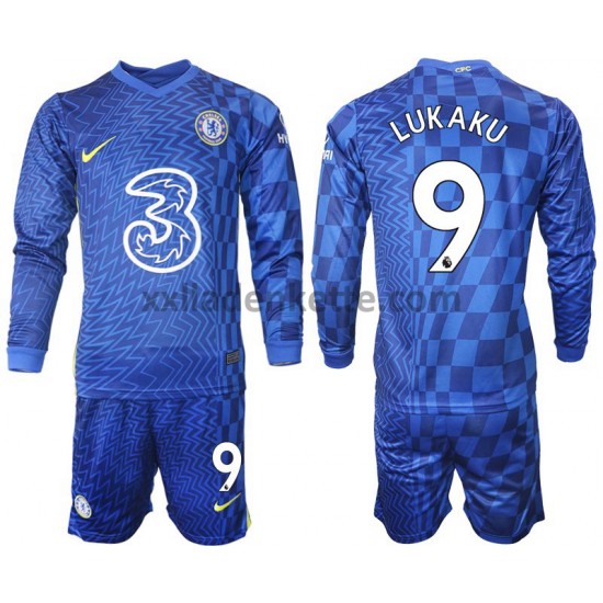 Fußballtrikot Chelsea LUKAKU 9 Kinder Heim 2021-2022 Langarm