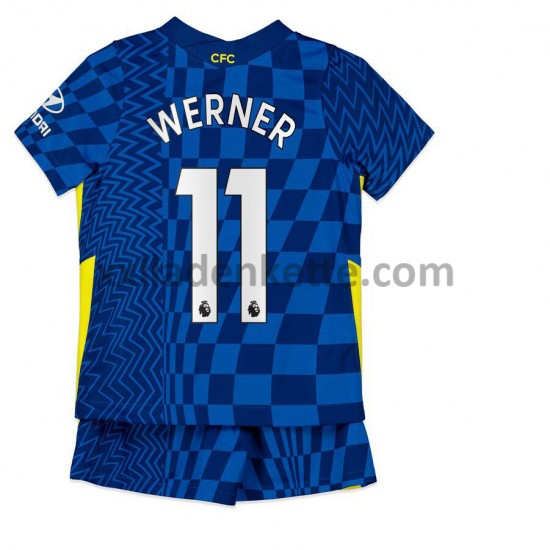 Fußballtrikot Chelsea Timo Werner 11 Kinder Heim 2021-2022 Kurzarm
