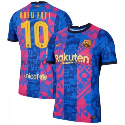 Fußballtrikot FC Barcelona Ansu Fati 10 Ausweich 2021-2022 Kurzarm