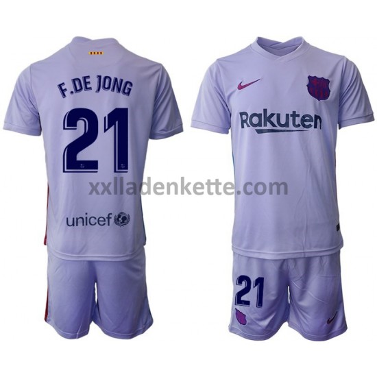Fußballtrikot FC Barcelona Frenkie de Jong 21 Kinder Auswärts 2021-2022 Kurzarm