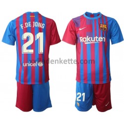 Fußballtrikot FC Barcelona Frenkie de Jong 21 Kinder Heim 2021-2022 Kurzarm