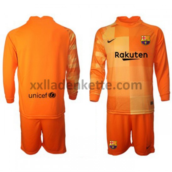 Fußballtrikot FC Barcelona Torwart Kinder Heim 2021-2022 Langarm