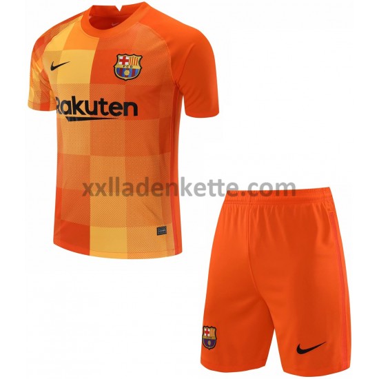 Fußballtrikot FC Barcelona Torwart Kinder Heim 2021-2022 Kurzarm