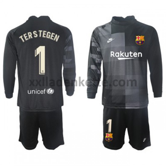 Fußballtrikot FC Barcelona Torwart Ter Stegen 1 Kinder Auswärts 2021-2022 Langarm
