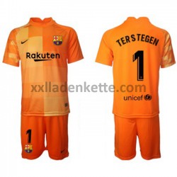 Fußballtrikot FC Barcelona Torwart Ter Stegen 1 Kinder Heim 2021-2022 Kurzarm