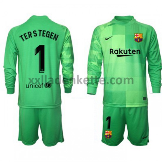 Fußballtrikot FC Barcelona Torwart Ter Stegen 1 Kinder Ausweich 2021-2022 Langarm