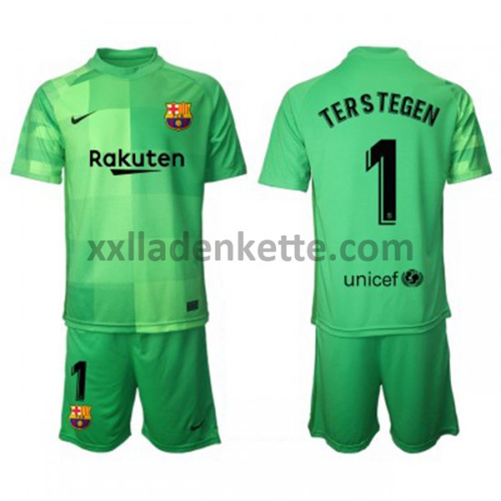 Fußballtrikot FC Barcelona Torwart Ter Stegen 1 Kinder Ausweich 2021-2022 Kurzarm