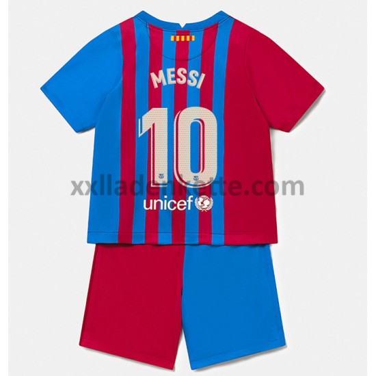 Fußballtrikot FC Barcelona Lionel Messi 10 Kinder Heim 2021-2022 Kurzarm