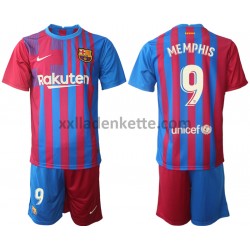 Fußballtrikot FC Barcelona Memphis Depay 9 Kinder Heim 2021-2022 Kurzarm