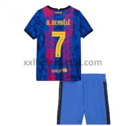 Fußballtrikot FC Barcelona O. Dembele 7 Kinder Ausweich 2021-2022 Kurzarm