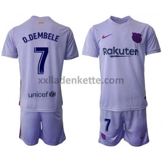 Fußballtrikot FC Barcelona O.Dembele 7 Kinder Auswärts 2021-2022 Kurzarm
