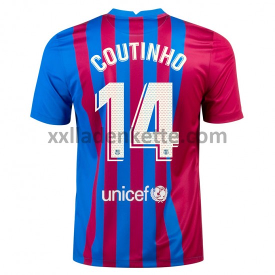 Fußballtrikot FC Barcelona Philippe Coutinho 14 Heim 2021-2022 Kurzarm
