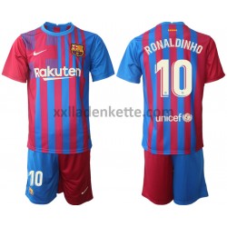 Fußballtrikot FC Barcelona Ronaldinho 10 Kinder Heim 2021-2022 Kurzarm