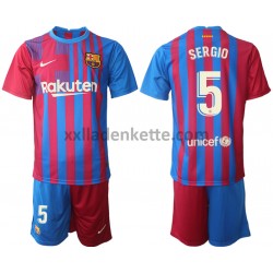 Fußballtrikot FC Barcelona Sergio Busquets 5 Kinder Heim 2021-2022 Kurzarm