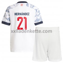 Fußballtrikot FC Bayern München Lucas Hernandez 21 Kinder Ausweich 2021-2022 Kurzarm