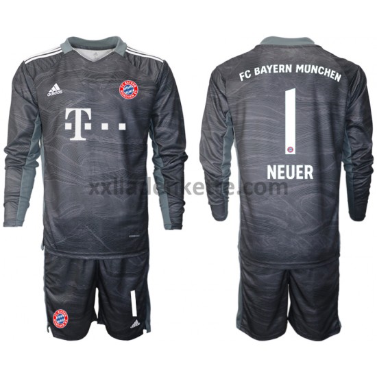 Fußballtrikot FC Bayern München Manuel Neuer 1 Torwart Kinder Auswärts 2021-2022 Langarm