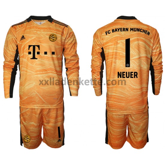 Fußballtrikot FC Bayern München Manuel Neuer 1 Torwart Kinder Heim 2021-2022 Langarm