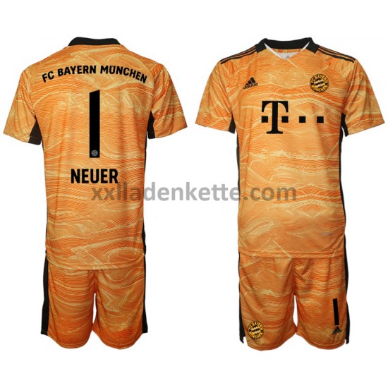 Fußballtrikot FC Bayern München Manuel Neuer 1 Torwart Kinder Heim 2021-2022 Kurzarm