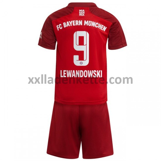 Fußballtrikot FC Bayern München Robert Lewandowski 9 Kinder Heim 2021-2022 Kurzarm