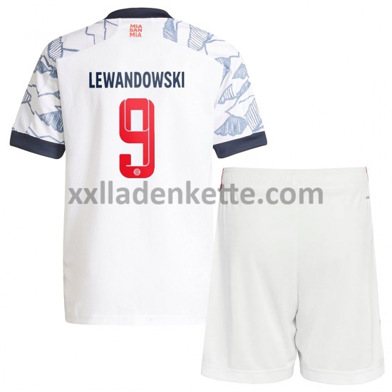 Fußballtrikot FC Bayern München Robert Lewandowski 9 Kinder Ausweich 2021-2022 Kurzarm
