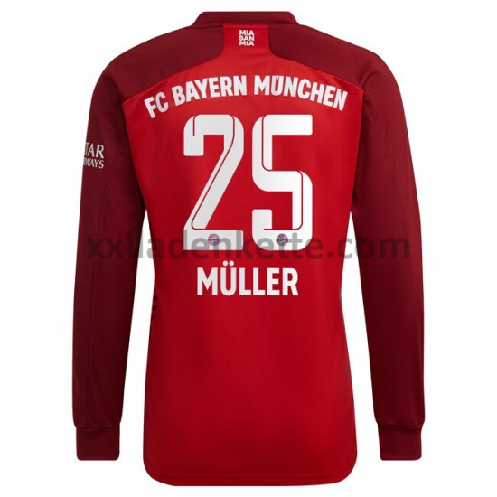 Fußballtrikot FC Bayern München Thomas Müller 25 Heim 2021-2022 Langarm