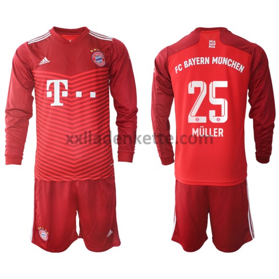 Fußballtrikot FC Bayern München Thomas Müller 25 Kinder Heim 2021-2022 Langarm