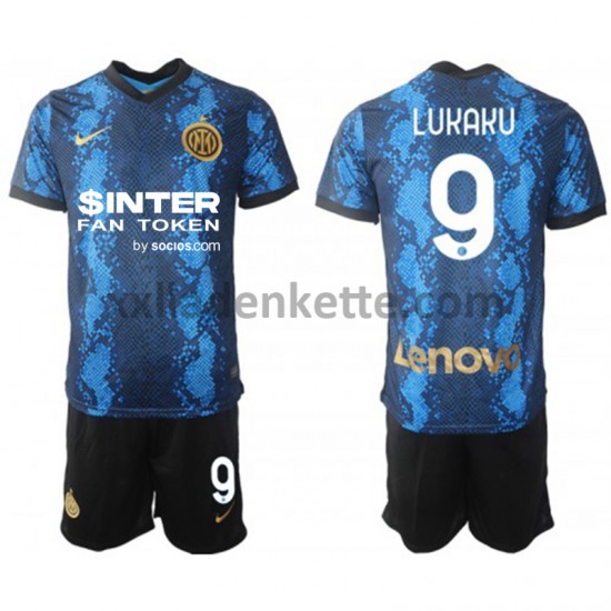 Fußballtrikot Inter Mailand Romelu Lukaku 9 Kinder Heim 2021-2022 Kurzarm