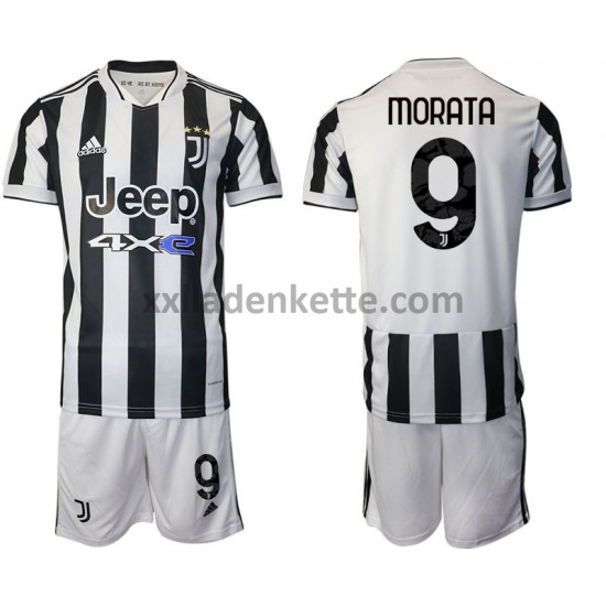 Fußballtrikot Juventus Turin Alvaro Morata 9 Kinder Heim 2021-2022 Kurzarm