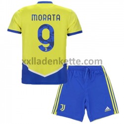 Fußballtrikot Juventus Turin Alvaro Morata 9 Kinder Ausweich 2021-2022 Kurzarm