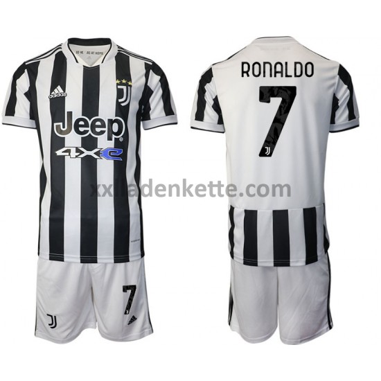Fußballtrikot Juventus Turin Cristiano Ronaldo 7 Kinder Heim 2021-2022 Kurzarm