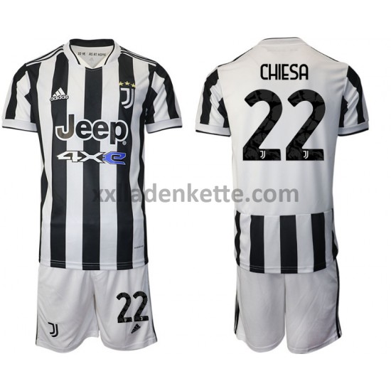 Fußballtrikot Juventus Turin Federico Chiesa 22 Kinder Heim 2021-2022 Kurzarm