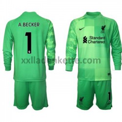 Fußballtrikot Liverpool Torwart Alisson Becker 1 Kinder Heim 2021-2022 Langarm
