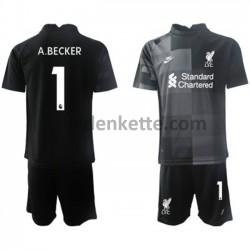 Fußballtrikot Liverpool Torwart Alisson Becker 1 Kinder Ausweich 2021-2022 Kurzarm