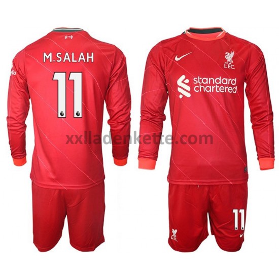 Fußballtrikot Liverpool M.Salah 11 Kinder Heim 2021-2022 Langarm