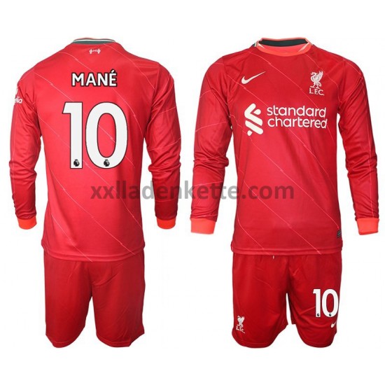 Fußballtrikot Liverpool Mane 10 Kinder Heim 2021-2022 Langarm