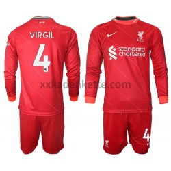 Fußballtrikot Liverpool VIRGIL 4 Kinder Heim 2021-2022 Langarm