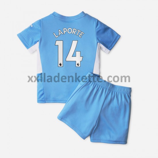 Fußballtrikot Manchester City Aymeric Laporte 14 Kinder Heim 2021-2022 Kurzarm