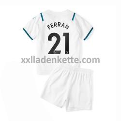 Fußballtrikot Manchester City Ferran Torres 21 Kinder Auswärts 2021-2022 Kurzarm