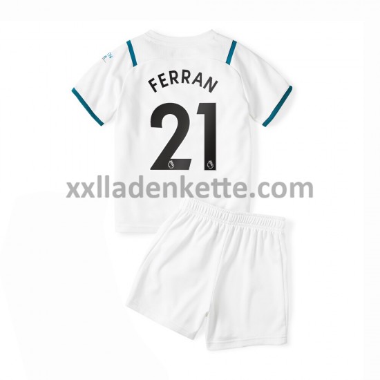 Fußballtrikot Manchester City Ferran Torres 21 Kinder Auswärts 2021-2022 Kurzarm