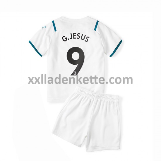 Fußballtrikot Manchester City Gabriel Jesus 9 Kinder Auswärts 2021-2022 Kurzarm