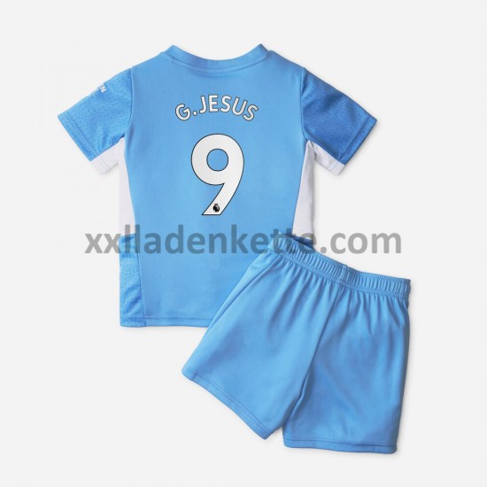Fußballtrikot Manchester City Gabriel Jesus 9 Kinder Heim 2021-2022 Kurzarm