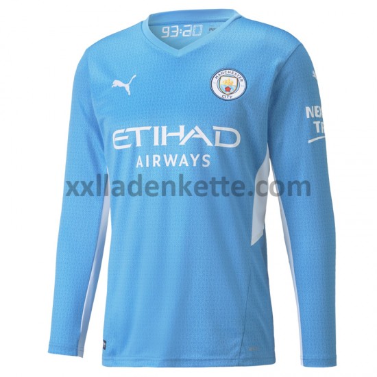 Fußballtrikot Manchester City Heim 2021-2022 Langarm