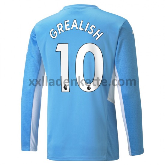 Fußballtrikot Manchester City Jack Grealish 10 Heim 2021-2022 Langarm