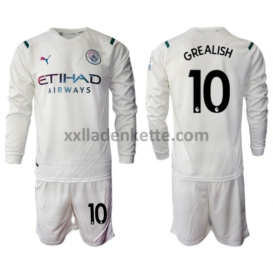 Fußballtrikot Manchester City Jack Grealish 10 Kinder Auswärts 2021-2022 Langarm