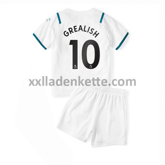 Fußballtrikot Manchester City Jack Grealish 10 Kinder Auswärts 2021-2022 Kurzarm