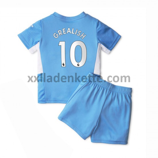 Fußballtrikot Manchester City Jack Grealish 10 Kinder Heim 2021-2022 Kurzarm