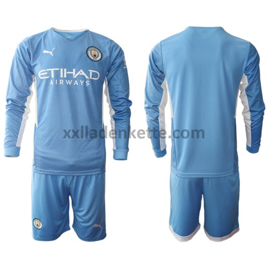 Fußballtrikot Manchester City Kinder Heim 2021-2022 Langarm